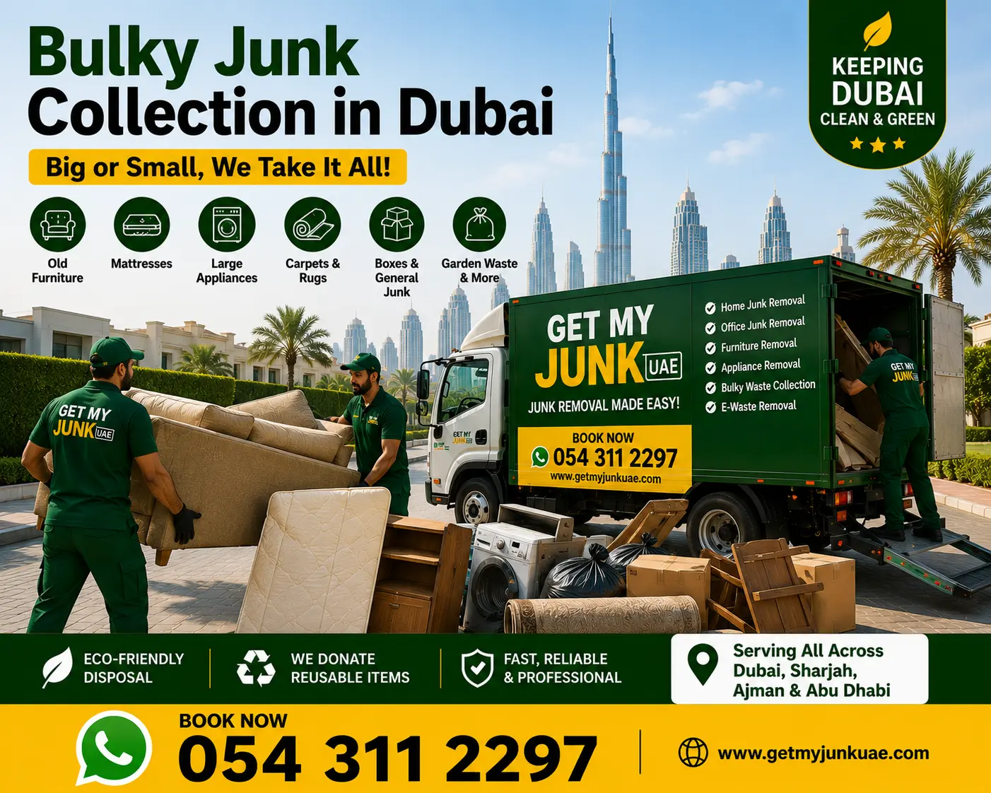 Book Your Free Bulky Waste Collection Service in Dubai via WhatsApp with Get My Junk UAE